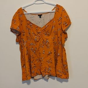 Mustard floral blouse